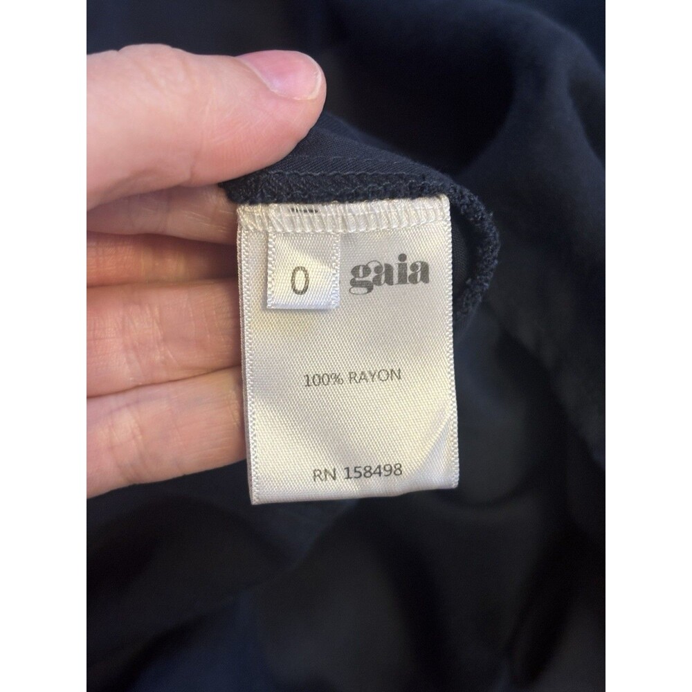 Cult Gaia Vienna Dress Asymmetric Hem Navy Blue Size 0 Puff Sleeve V Neck Maxi - Picture 8 of 9